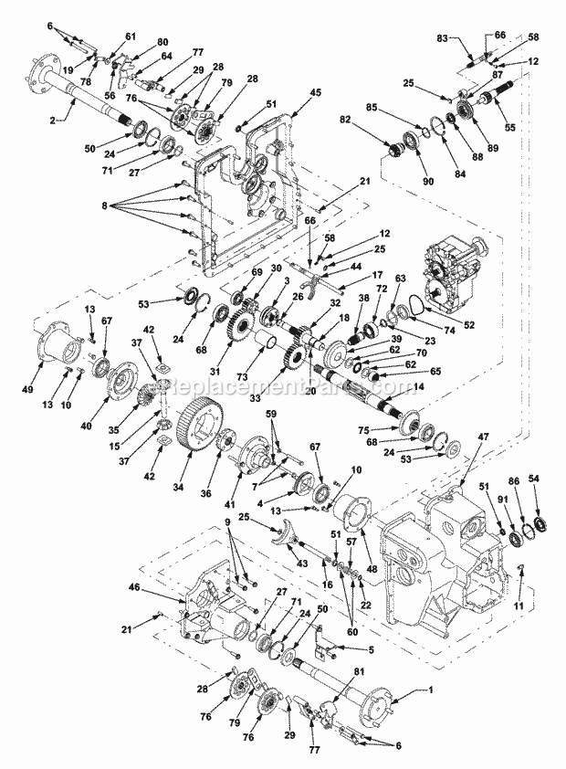 Transmission Drive 1b065g & Before Diagram and Parts List for 5254E 54AE542-710, 54BE542-710, 54CE542-710 Cub Cadet Lawn Tractor